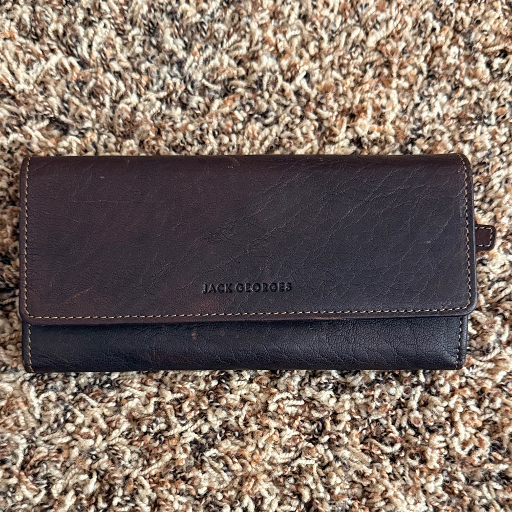 Jack Georges Dark Brown Leather Wallet